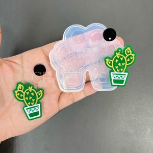 Silicone Mold, Cactus Dangle Earring Silicone Mold, Resin Jewelry , Polymer Clay Mold, UV Resin Mold , Clear Mold Cacti Earring Mold(D5)