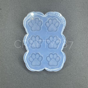 Paw Stud Earring Silicone Mold 14MM ,  Resin Jewelry Mold Clear Silicone Mold Dog Cat Paw Mold (A3)