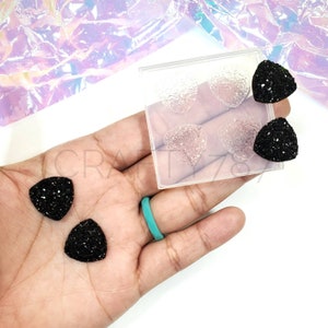 16mm Druzy Triangle Stud Earring Silicone Mold [less chunky] | Resin Jewelry Mold | Earring Mold Silicone Mold For Resin (B3)