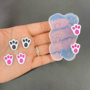 Bunny Paw Earring Silicone Mold , Resin Jewelry Mold , Easter Earring Silicone Mold, Polymer Clay Mold, Clear Mold Diy(A3)