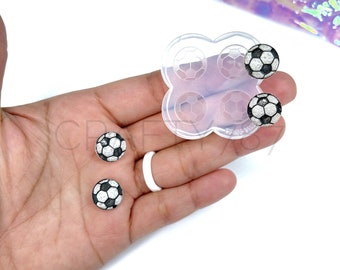 Soccer Ball Stud Earring Silicone Mold | Resin Jewelry Mold , UV Resin Mold , Crafter Resin Mould , Football (A6)