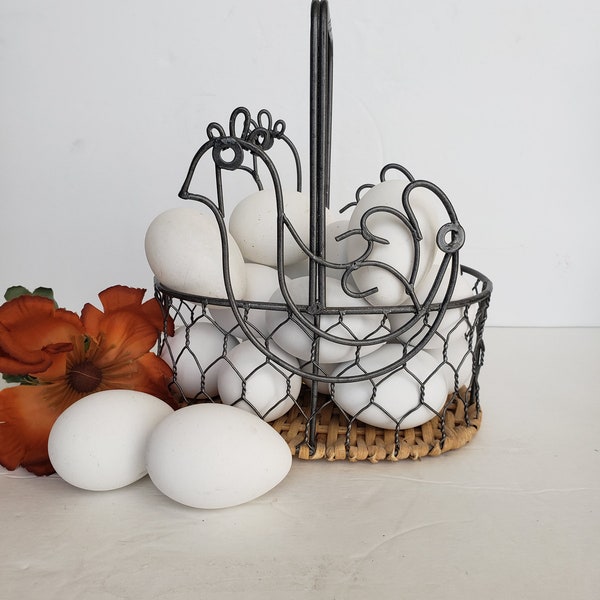 Chicken Shaped Wire Basket Etsy
