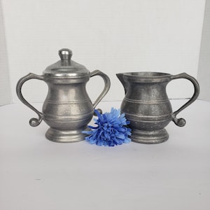 RWP USA Pewter Sugar Bowl and Creamer Set