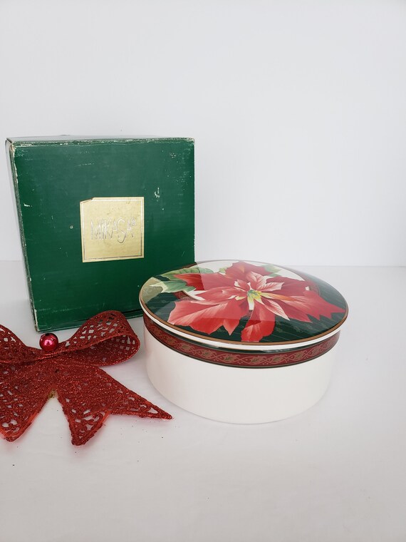 Vintage Mikasa Maxima Holiday Fleur Trinket Box, C