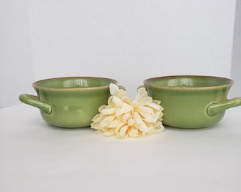 Williams-Sonoma Farmhouse Individual Handled Soup Bowls, Light Green, Set of 2