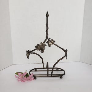 Vintage Double Bottle Wine Rack/Holder with Grape Vine and Leaves Motif