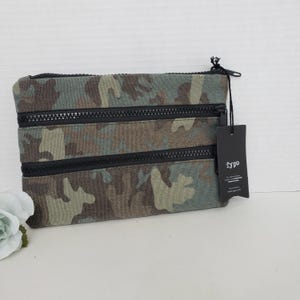 Typo camouflage-etui met 3 vakken voor potlood, back-to-school-benodigdheden, pennenzakje, etui met ritssluiting