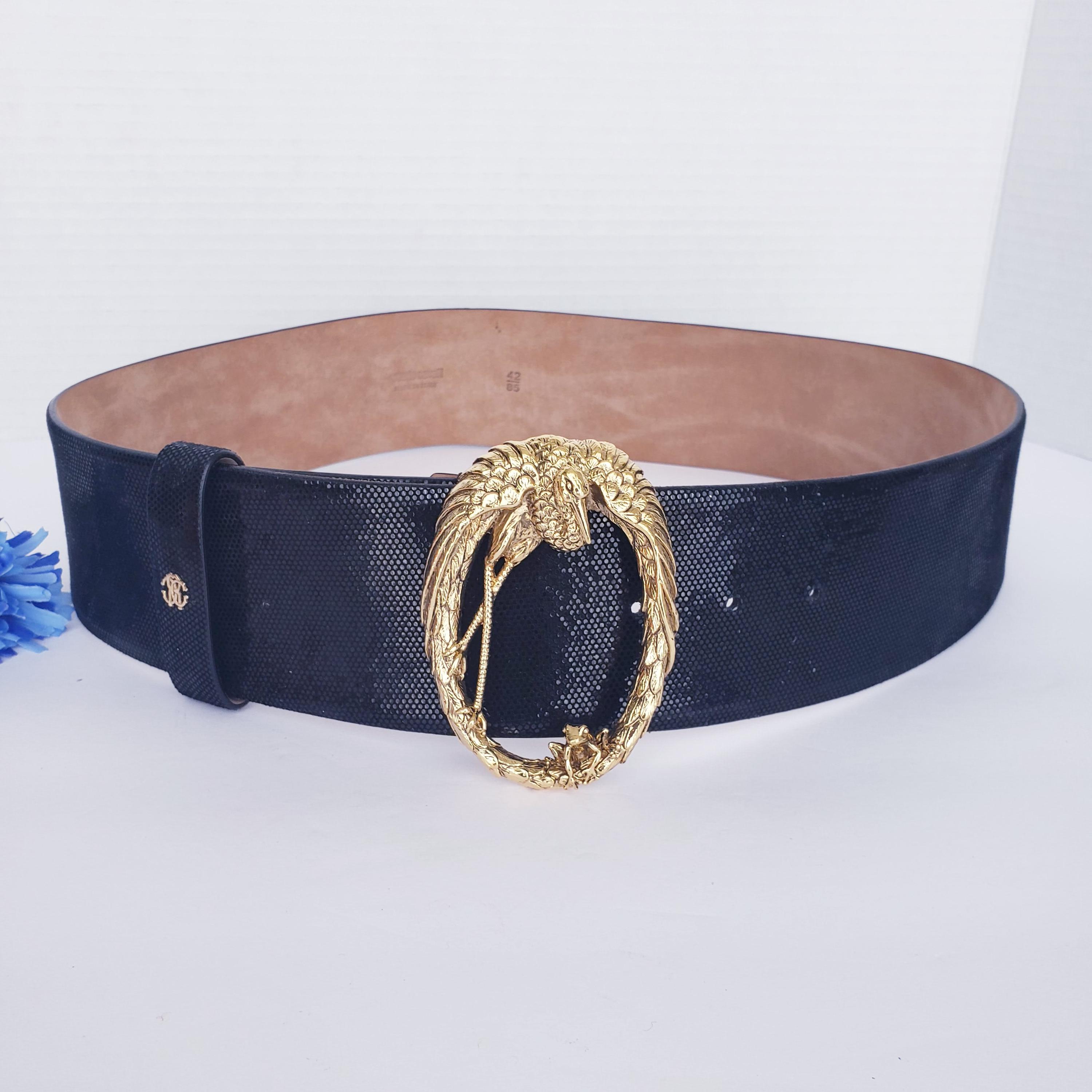 robertto cavalli レザーベルト Roberto Cavalli Orange Leather Belt - Size 90 ○ Labellov