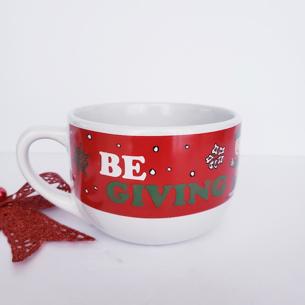 Vintage Gibson Peanuts - Charlie Brown Christmas Mug/Soup Bowl, 'Be Giving' Mug