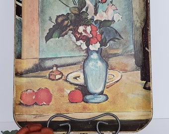 Vintage Enesco Hand Painted Serving Tray, Still Life, Made in Japan