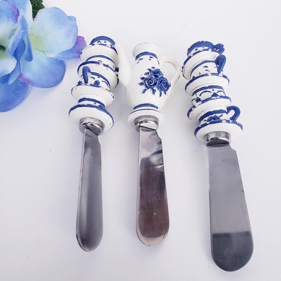 Set of 3 Boston Warehouse Teatime Stainless Steel Knife Spreaders, Tea ...