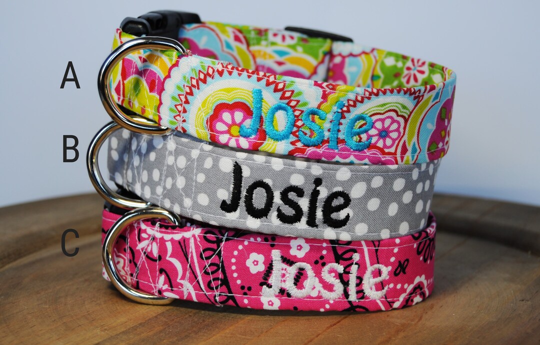 Dog Collar Personalized Collar With Name Collar Bow Tie - Etsy