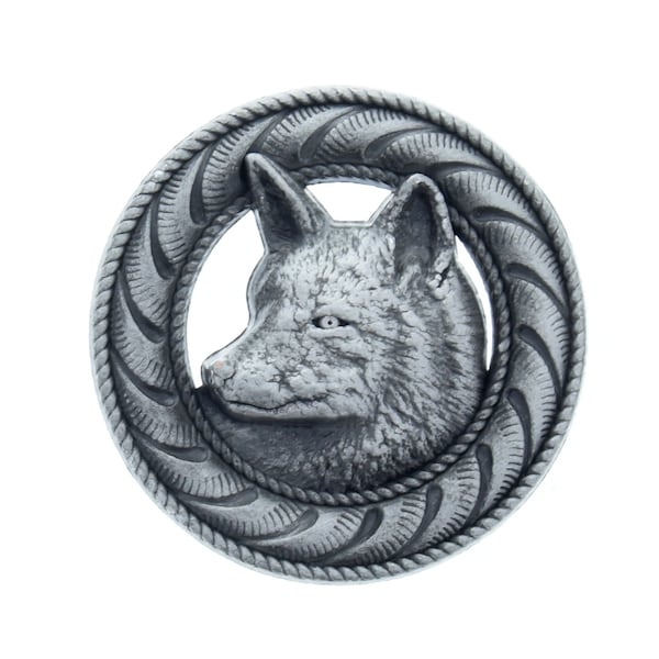 Pewter Fox Wood Badge Critter Concho