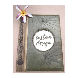 Carnet personnalisé Journal bio A5 • Journal de feuilles naturelles • Journal spirituel • Journal durable fait à la main respectueux de l'environnement Papier kraft recyclé