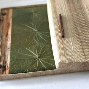 Album A3 realizzato a mano con foglie naturali, libro degli ospiti per matrimoni nella foresta Copertina vegetale Quaderno organico Libro dei ricordi Album di ritagli fatto a mano Carta riciclata