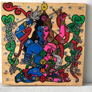 Adult board game with Buddha painting Leela game of psychic reading/spiritual growth/mindfulness Custom original spiritual art Yoga wall art