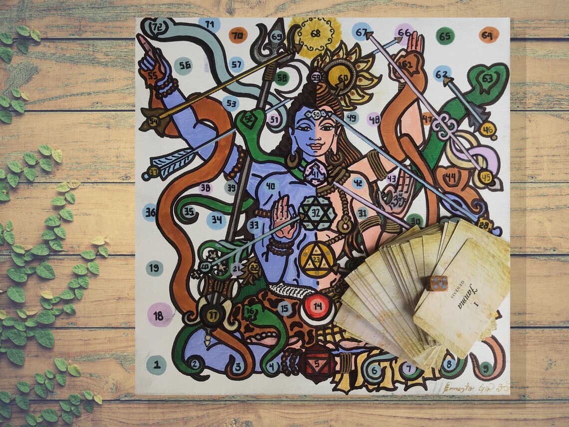 Ancient Snakes and ladders Hand painted adult board game Etsy