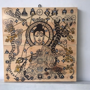 Leela game Custom Hand Painted Yoga Art, Handmade Board Game of Self-Knowledge, Yoga Artwork, Unique Masterpiece, Chakra art, Yoga Painting