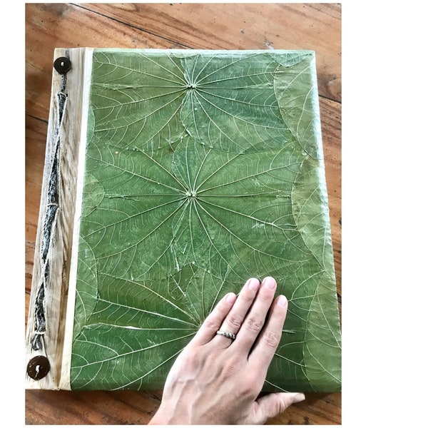 Quaderno naturale extra large A3 in confezione regalo, diario in pelle vegana biologica, album ecologico fatto a mano, album di ritagli, regali per scrittori