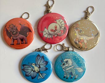 Monsters Button Keychains