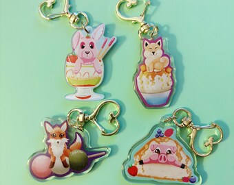 Japanese Dessert Animals Keychain Charms