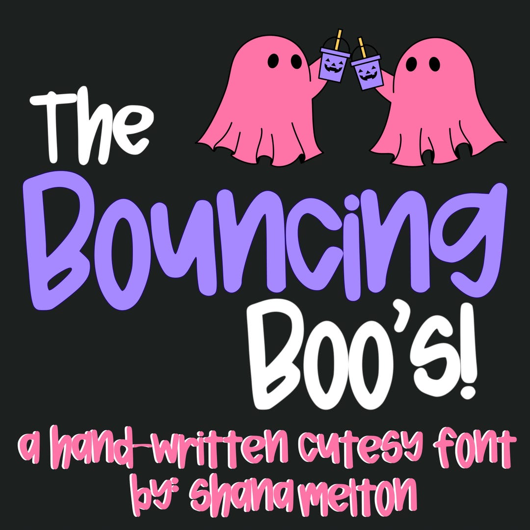 Halloween Boo Handwritten Hand Lettered Font OTF TYF Digital Download ...