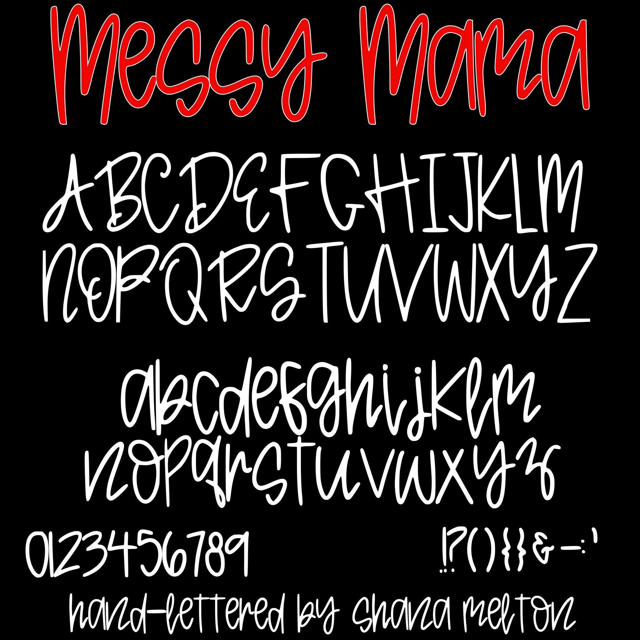 Mama Handdrawn Font Alphabet Hand Lettering Digital Download - Etsy