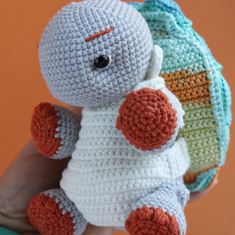 Turtle toy pattern, turtle tutorial, mosaic turtle, cute crochet turtle, baby turtle pattern, soft toy turtle image 7