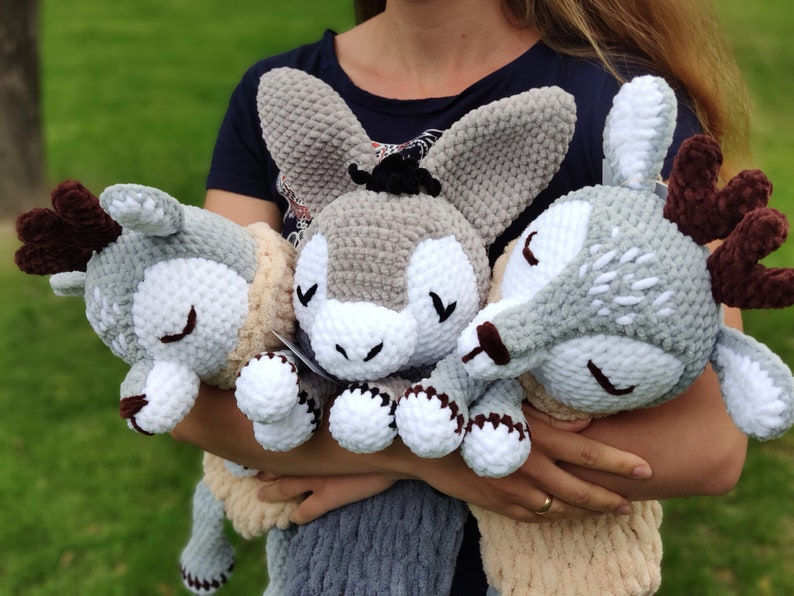 Deer stuffed animals nursery decor plush toys pajama keeper Etsy