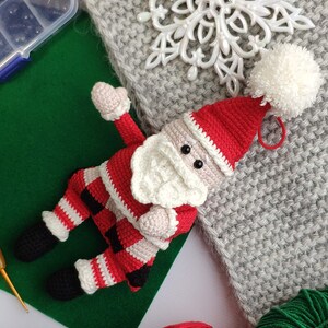 Santa crochet pattern, mosaic crochet pattern, holiday decor, christmas ornaments, christmas decor image 3