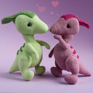 Crochet Parasaurolophus Pattern: Amigurumi Dinosaur Stuffed Animal (PDF Pattern)