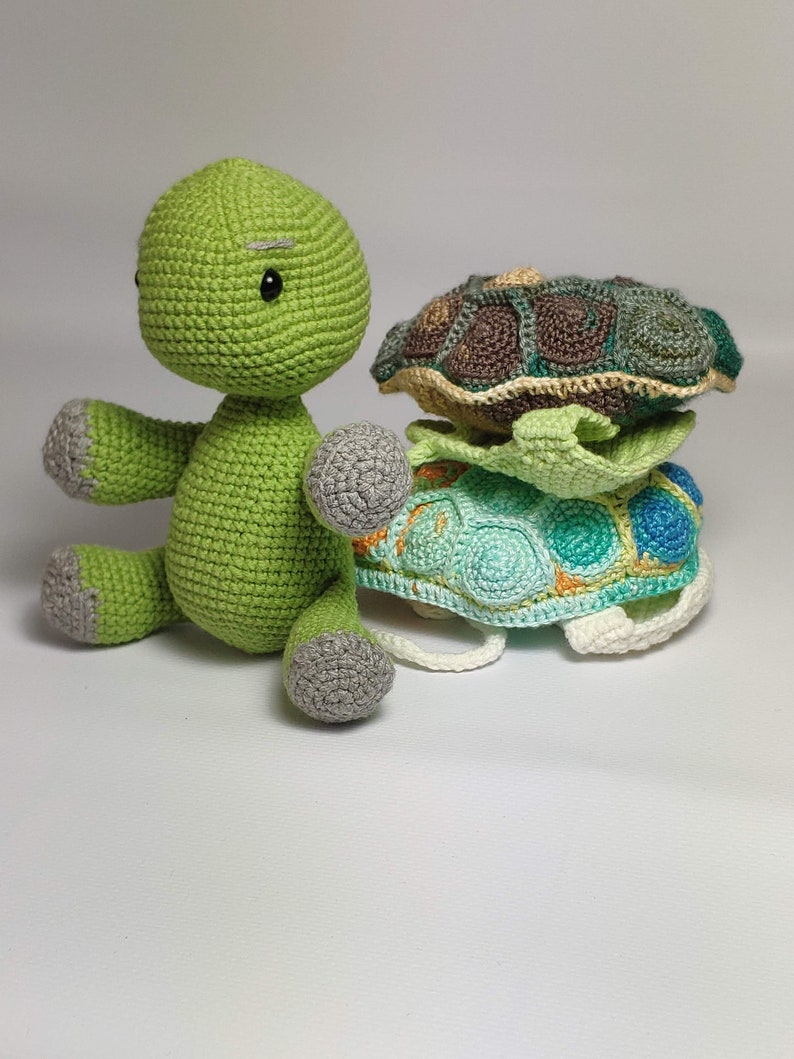 Turtle toy pattern, turtle tutorial, mosaic turtle, cute crochet turtle, baby turtle pattern, soft toy turtle image 2