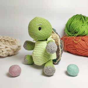 Turtle toy pattern, turtle tutorial, mosaic turtle, cute crochet turtle, baby turtle pattern, soft toy turtle image 4