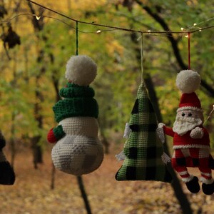 Santa crochet pattern, mosaic crochet pattern, holiday decor, christmas ornaments, christmas decor image 5