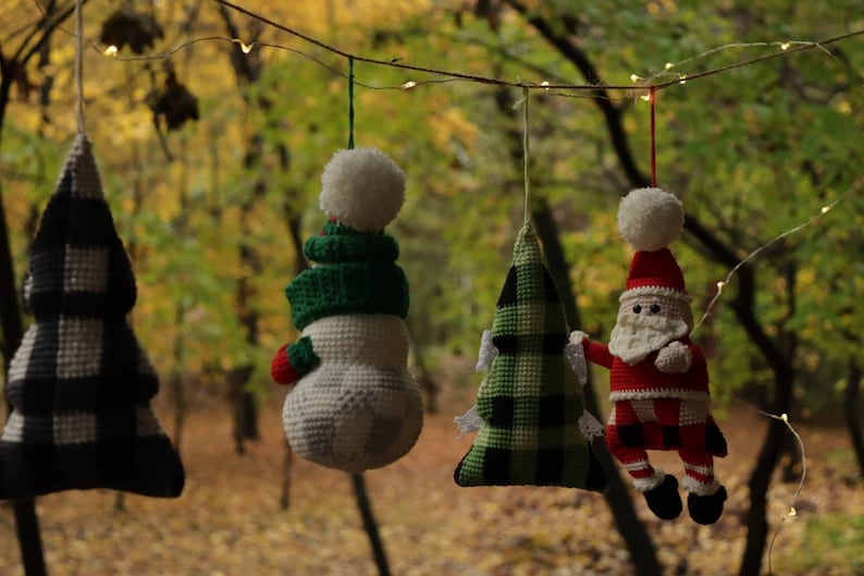 Santa crochet pattern, mosaic crochet pattern, holiday decor, christmas ornaments, christmas decor image 5