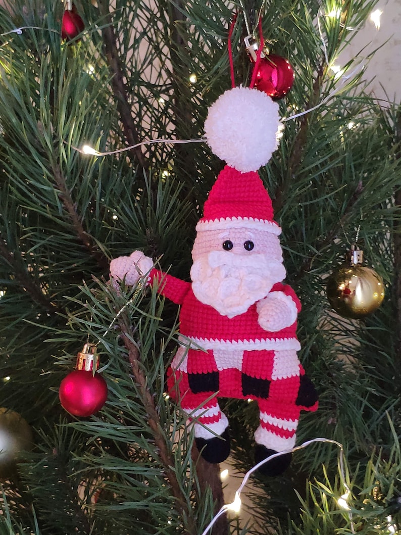 Santa crochet pattern, mosaic crochet pattern, holiday decor, christmas ornaments, christmas decor image 4