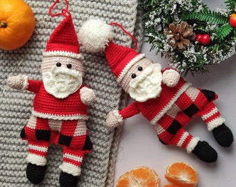 Santa crochet pattern, mosaic crochet pattern, holiday decor, christmas ornaments, christmas decor