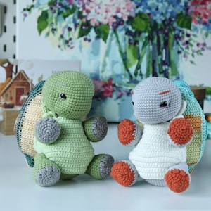 Turtle toy pattern, turtle tutorial, mosaic turtle, cute crochet turtle, baby turtle pattern, soft toy turtle image 3