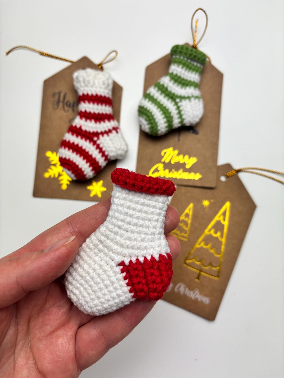Mini Christmas Stocking Crochet Pattern: Easy Tutorial (PDF) - Etsy