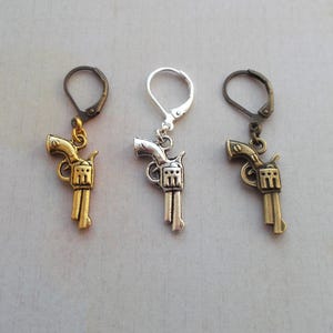 Revolver Golden, Silver, Bronze, one unisex earring