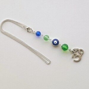 Evil Eye Car Rear View Mirror Charm, Om Sign Pendant, Yoga Aum