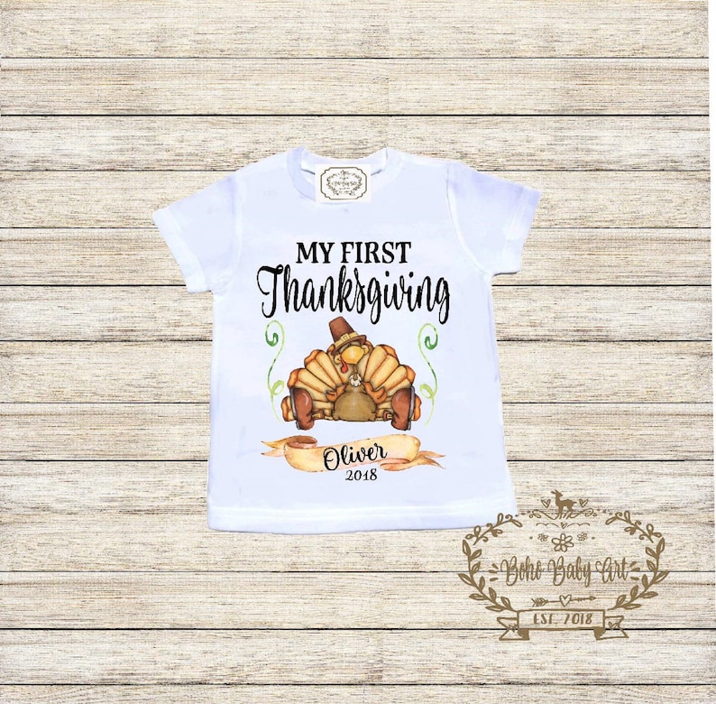 My First Thanksgiving Onesie® Baby Girl Thanksgiving Outfit Etsy