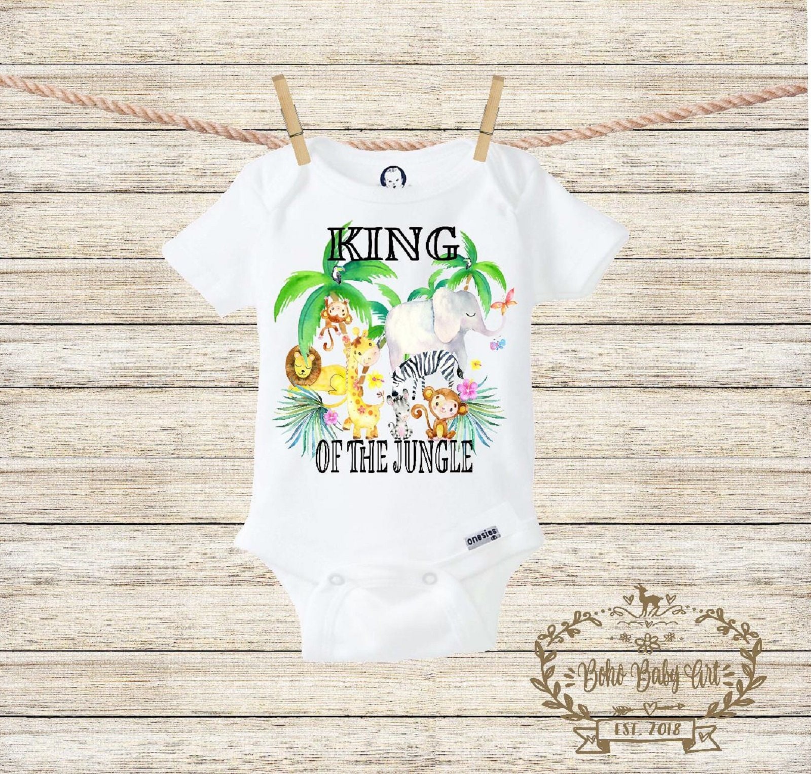 King of the Jungle Onesie® Baby Boy Gift Boho Baby Boy Clothes Etsy