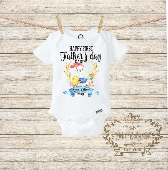 happy first fathers day onesie