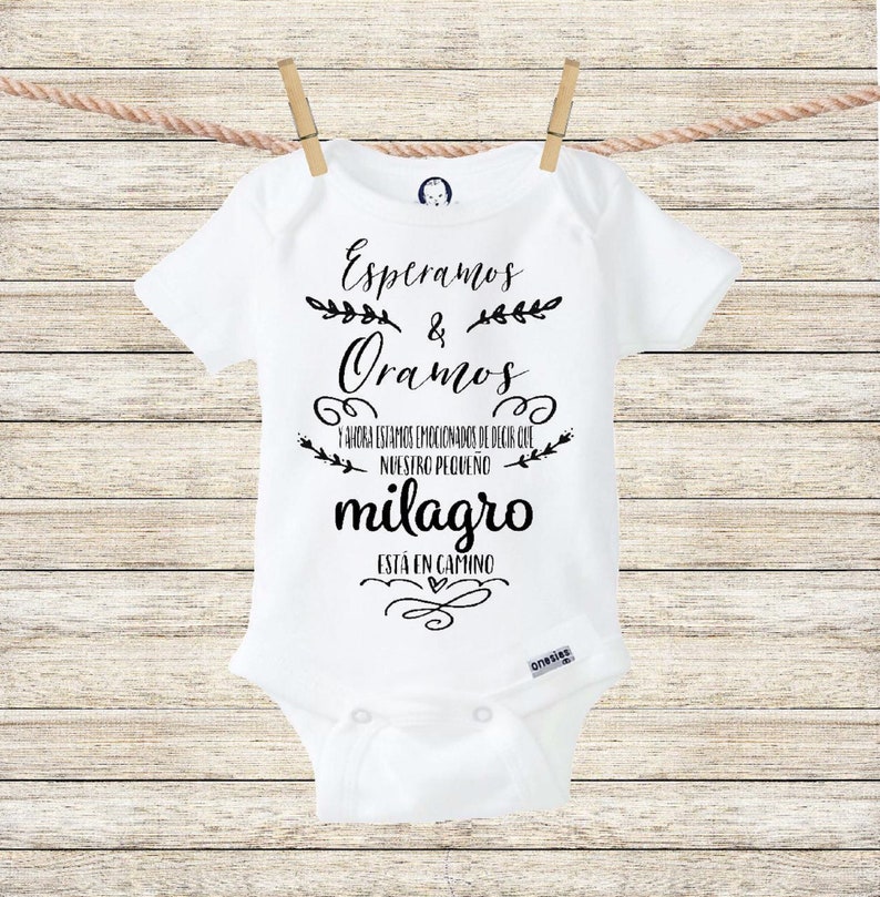 Spanish Pregnancy Announcement Onesie® Little Miracle Etsy