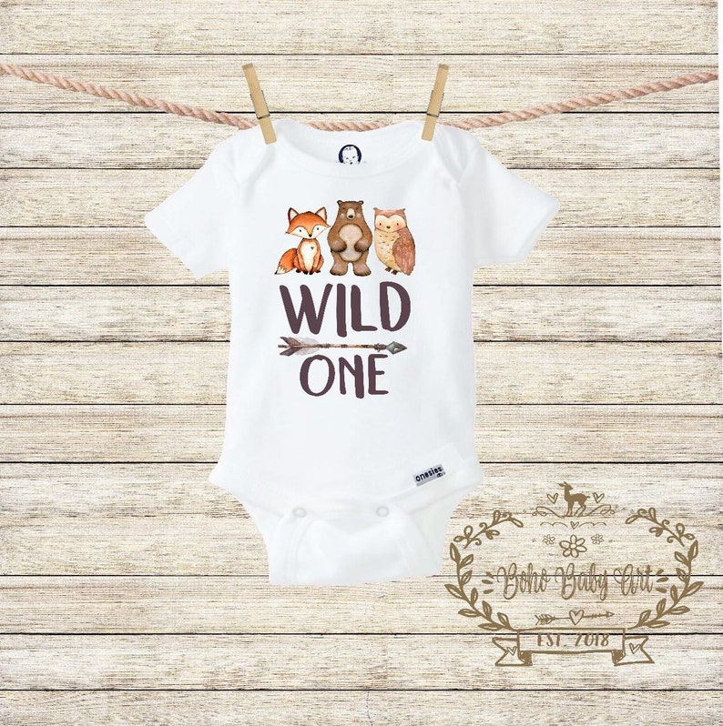 Wild One Boho Onesie® First Birthday Boy Woodland Birthday Etsy