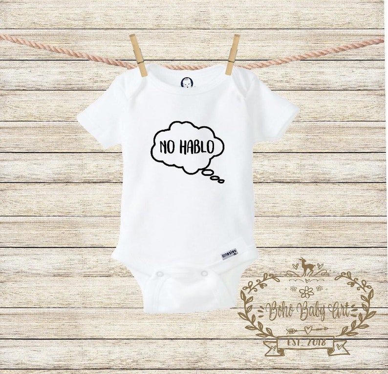No Hablo Onesie® Funny Onesies Baby Shower Gift Funny Baby Etsy