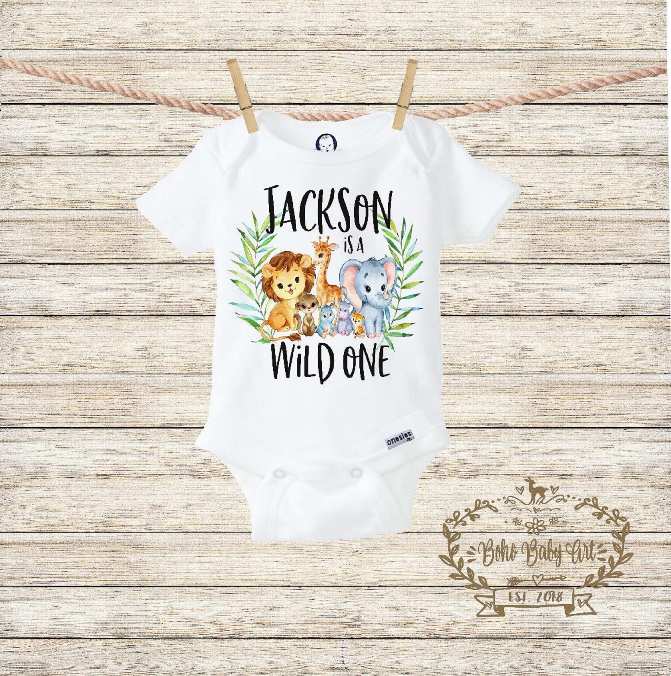 "Wild One" Gerber Onesie Long Sleeve First 1st Birthday "Wild One" Gerber Onesie Long Sleeve First 1st Birthday
