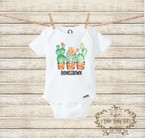 Homegrown Onesie Funny Baby Shower Gift Funny Onesie Cactus Etsy Singapore