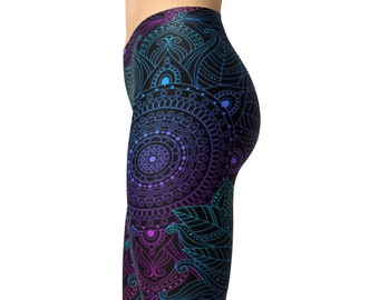 PROGIFToO Womens Workout Running Legging Indian Paisley Boho Style Tummy Control Yoga Pants Essential